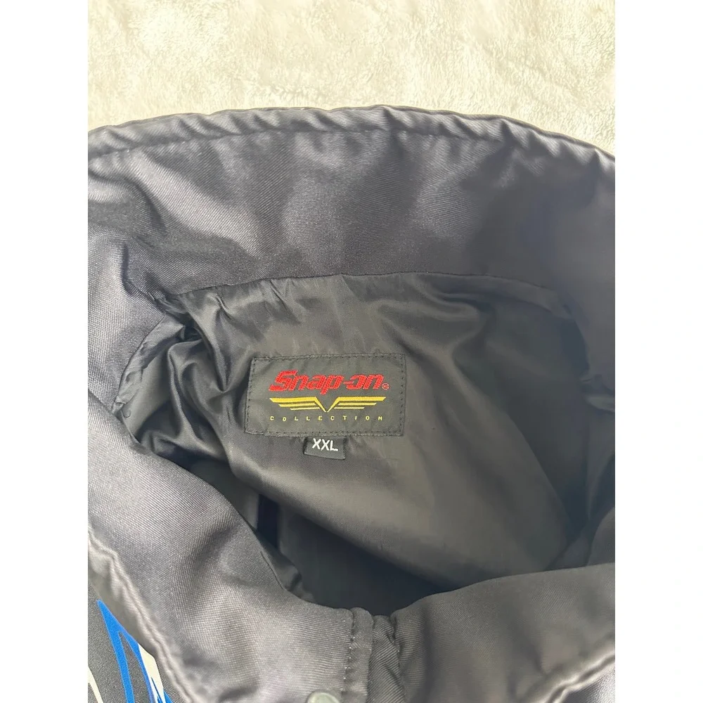 Snap-on Racing Bomber Jacket Mens XXL Black Red Blue Graphic Snap-on Collection